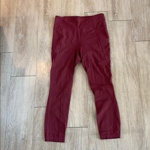 Lululemon 23” maroon leggings